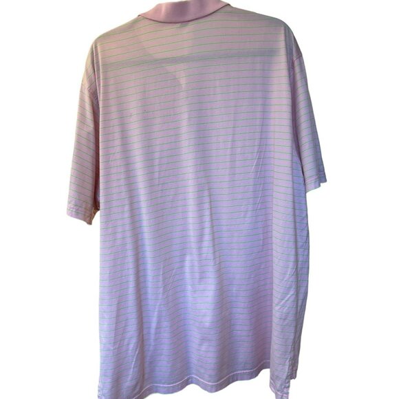 Peter Millar Men's Pink Green Cotton Polo Shirt Prince Williams Club XL Golf - Picture 4 of 5